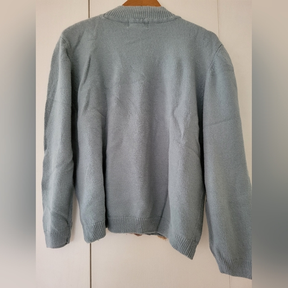 Alfred Dunner Blue Flower Sweater Sz XL - Picture 2 of 4